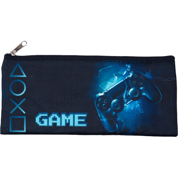 Пенал "Attomex. GAME" 215x90x10 мм, плоский для 35 предметов, плотный износостойкий полиэстер с водоотталкивающей пропиткой, на молнии, полноцветная печать