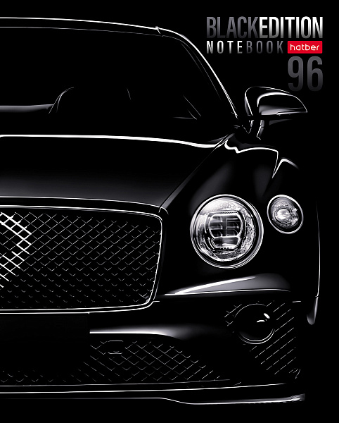 Тетрадь 96 листов в клетку "Black Edition" 65г/кв.м на скобе глянц. ламин.