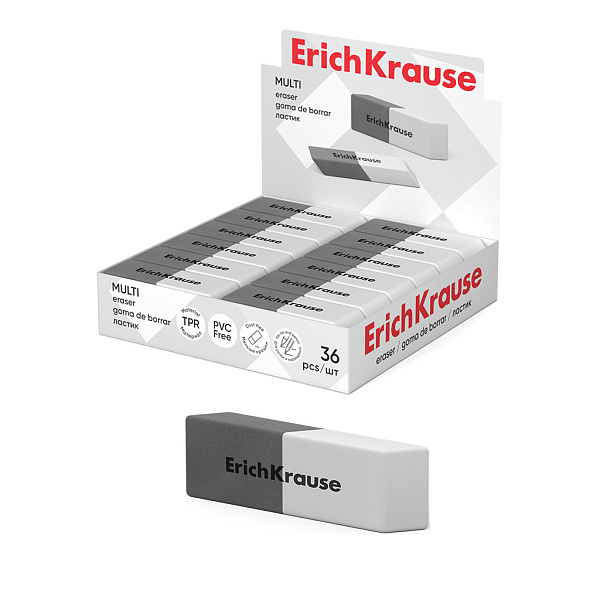 Ластик ErichKrause Multi (в коробке по 36 шт.)