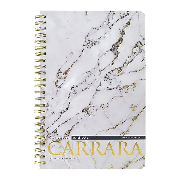 Тетрадь А5 60 л. кл. на гребне Bruno Visconti "CARRARA"