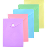 Папка-конверт на кн. А6- "deVENTE. Pastel" (115x157 мм) 180 мкм, непрозрачная, 5 пастельных цветов ассорти