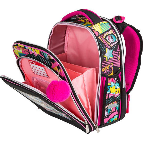 Рюкзак "deVENTE. Premier. BFF" школьный жесткий 37x28x18 см (17 л) вес 1000 г, 2 отд. на молнии для формата A4, 1 передний карман с органайзером, 2 боковых кармана сеточкой на резинке, эргономичная формоустойчивая вентилируемая спинка (евросетка) и м