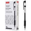 Ручка гелевая 0,5 мм Hatber Test ЧЕРНАЯ с резиновым грипом  12шт. в картонной коробке