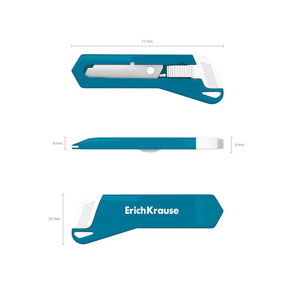 Нож канцелярский ErichKrause Shark Mini Reef, с автоматической фиксацией лезвия, ассорти (в пакете по 1 шт.)
