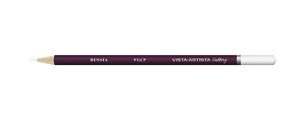 Карандаш цветной художественный "VISTA-ARTISTA" "Gallery"  заточенный 102 Белый (White)