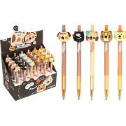 Ручка шариковая автомат. 0,7 мм deVENTE. Strange Animal СИНЯЯ с декор. элементом,чернила на масл основе