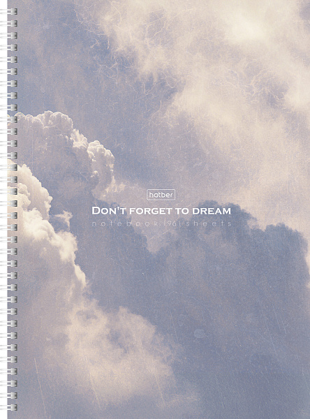 Тетрадь с твердой обложкой А4 96 л. кл. на гребне "Dream" перфорация на отрыв мат.ламин. 