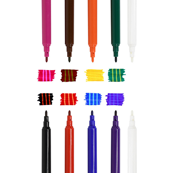 Фломастеры 18 цв магические (16 цв.+2 преобразов) "Каляка-Маляка" кругл.корп. легкосмываемые блистер