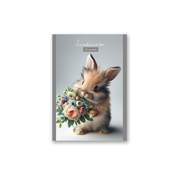 Блокнот А6 32 л. кл. "Зайка моя" на скобе, 01727  "Светоч"