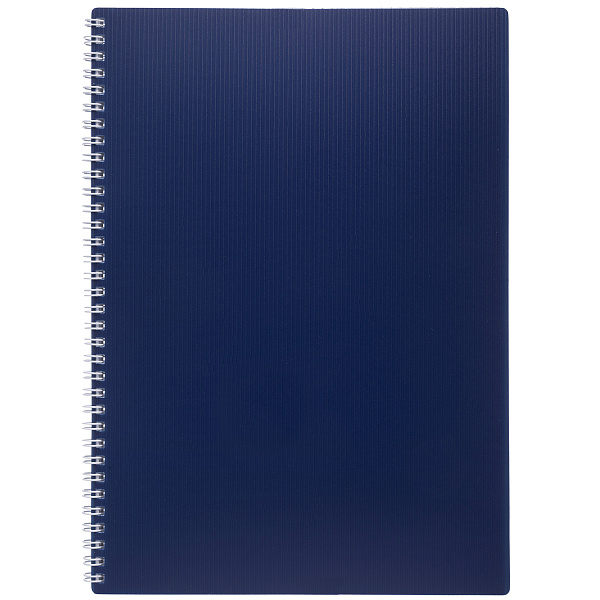 Тетрадь А4 80 листов в клетку на гребне Пластиковая обложка "Синяя" Многоуров.перфорация 