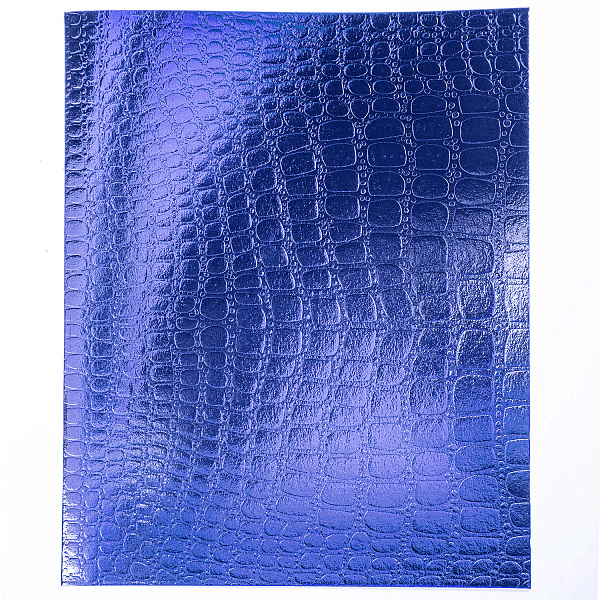 Тетрадь 48 листов в клетку Обл. Бумвинил METALLIC тиснение CROCO Синий 60-65г/кв.м на скобе 