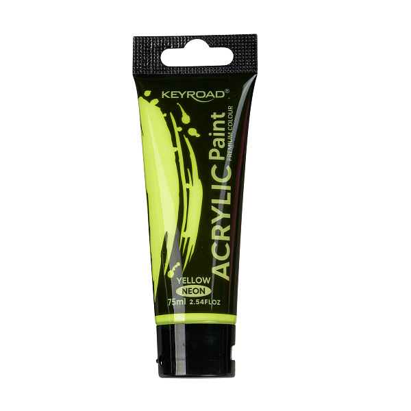 Акрил 75 мл туба KEYROAD художественный неоновый желтый