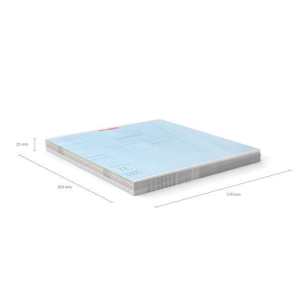 Тетрадь 12 листов в клетку пластиковая обложка ErichKrause Классика CoverPrо fizzy, А5+, на скобе _MIX-PACK