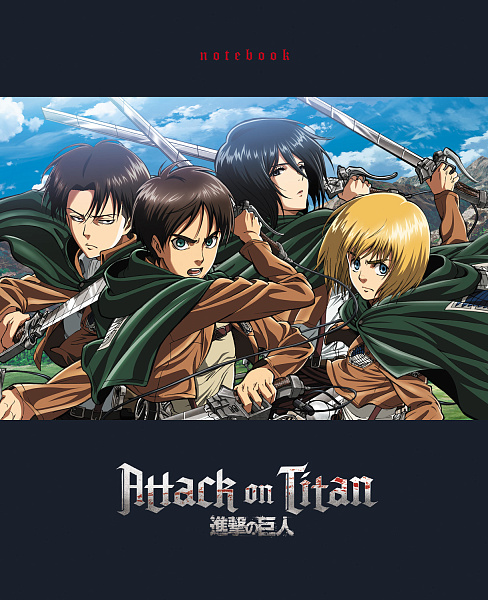 Тетрадь 48 л. А5, клетка "Атака Титанов_Сезон 1-3" на скобе, скругл.углы 