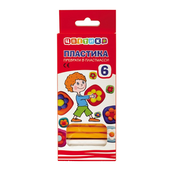 Пластика 6 цв. "Цветик" 120гр