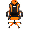 Кресло игровое Helmi HL-S16 "Pilot", экокожа, черная/оранжевая, механизм качания