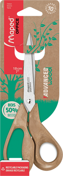 ADVANCED WOOD Ножницы эргономичные асимметричные, 18 см, в блистере (10228010/220523/5042496/02    , КИТАЙ)