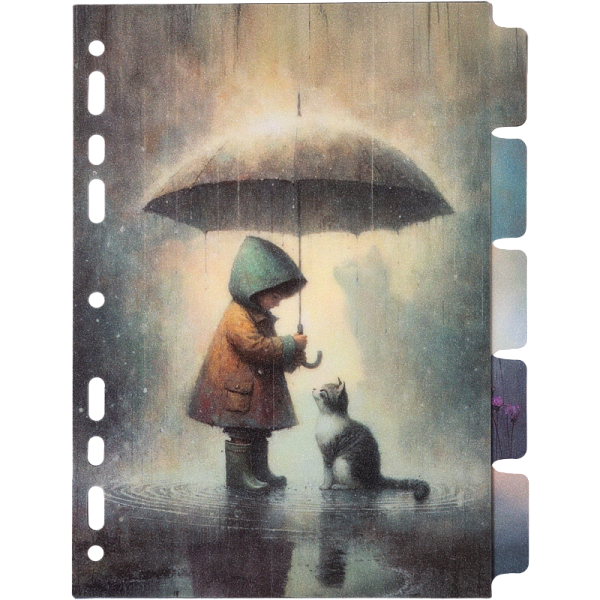Разделитель листов "deVENTE. Cat Story" A5 (160x210 мм) полипропилен 140 мкм, искрящаяся фактура, с рисунком, 5 шт, индивидуальная упаковка