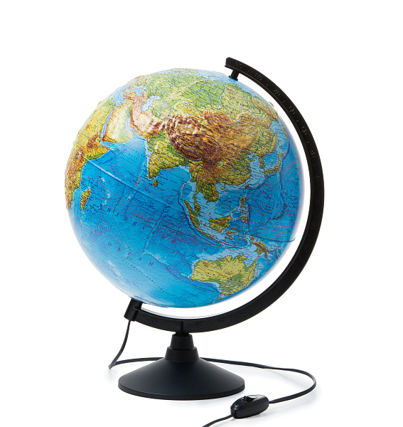 Глобус Физический Рельефный с подсветкой 320 мм. Классик