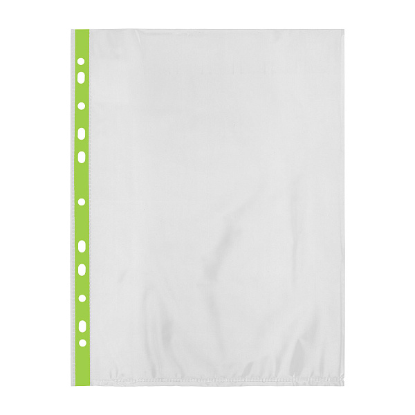 Папка-вкладыш с цв. полоской A4 20 шт. 30 мкм глянцевый лайм "Expert Complete" Premier