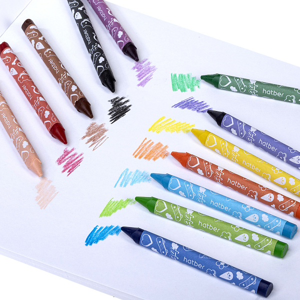 Мелки восковые 12 цв. "Влад А4" трехгран.корпус диаметр 8мм в карт. короб. с европодвесом