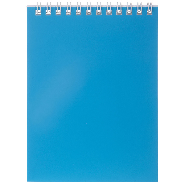 Блокнот А6 40 листов клетка на гребне "SoloMatte" - Небесная лазурь Обл. мел.картон ламинац.SOFT-TOUCH 