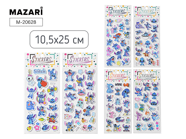 Наклейки декоративные УШАСТИК, 10.5*25 см, 6 дизайнов, ОПП-упаковка