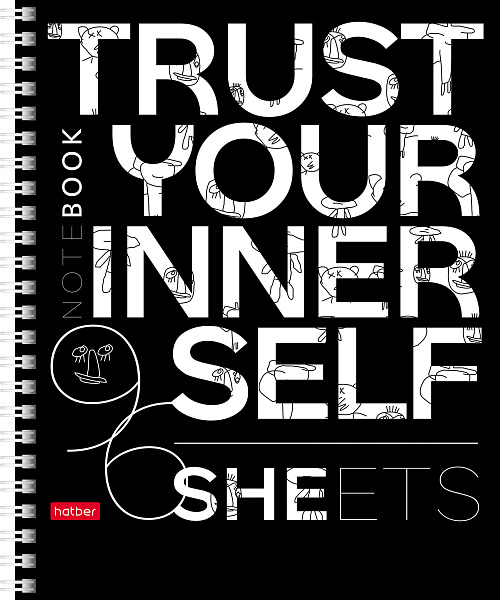 Тетрадь 96 листов в клетку на гребне "In the dark" 65г/кв.м выб лак 4 диз.в блоке