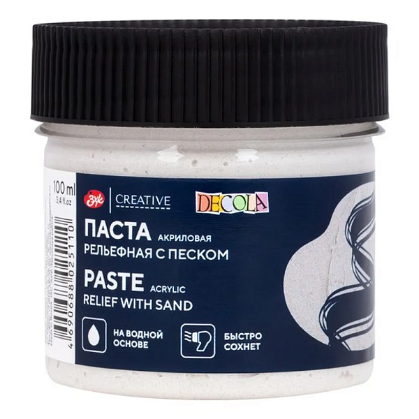 Паста акриловая рельефная с песком 100мл Декола