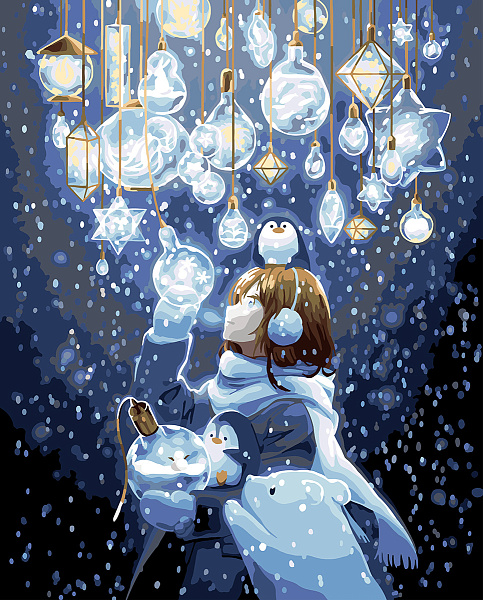 Картина по номерам 50*40 со светодиодами "Волшебное свечение" "ФРЕЯ"