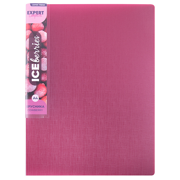 Папка с металлическим прижимом "Expert Complete"   Trend ICEberries A4   700 мкм  20 мм  1 шт. брусника