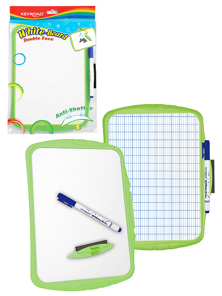 Набор KEYROAD: белая маркерная доска 29X20.5X0.4см, маркер, губка, ассорти, европодвес