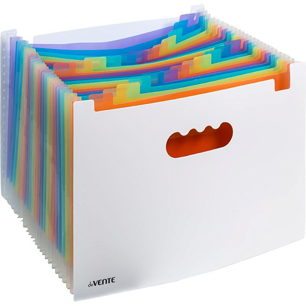 Папка-органайзер 25 отд. "deVENTE" A4 (330x235 мм) 700 мкм, разделители 130 мкм, черная с цветными разделителями, с индексами в комплекте, с усиленным каркасом 1,5 мм, индивидуальная упаковка