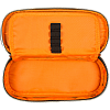 Пенал "deVENTE. Uno Orange" 21x8x5 см, овальный для 50 предметов, с внутренним органайзером-створкой, матовый полиэстер с водоотталкивающей пропиткой, на молнии, аппликация из каучука, черный