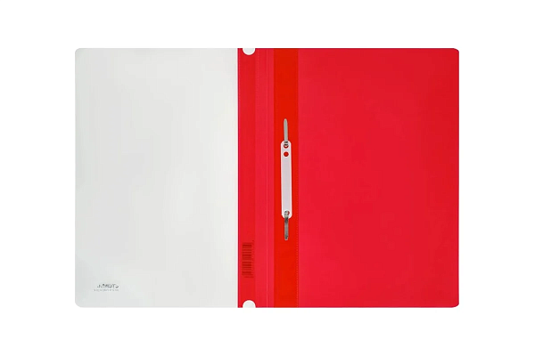 Скоросшиватель А4 с верх. прозр. листом, 140/180 мкм, красный, Стамм