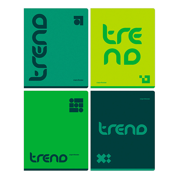 Тетрадь А5 48 листов в клетку, BG "Monocolor. Green trend", обложка мелованный картон, вд-лак, 60 г/м2