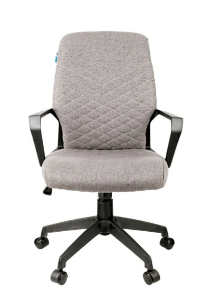 Кресло для персонала Helmi HL-М05 "Ambition", ткань серая, пластик черный, механизм качания 