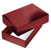 Коробка подарочная КВАДРАТ складная "METALLIC Красная" 250х180х65, тиснени. в пакете с евро