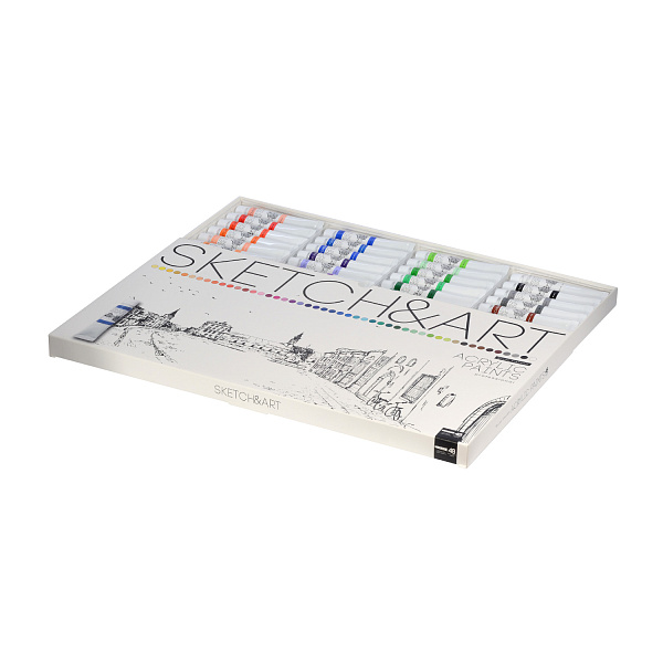 Акрил 48 цв. 12 мл  В КОРОБКЕ-ПЕНАЛЕ