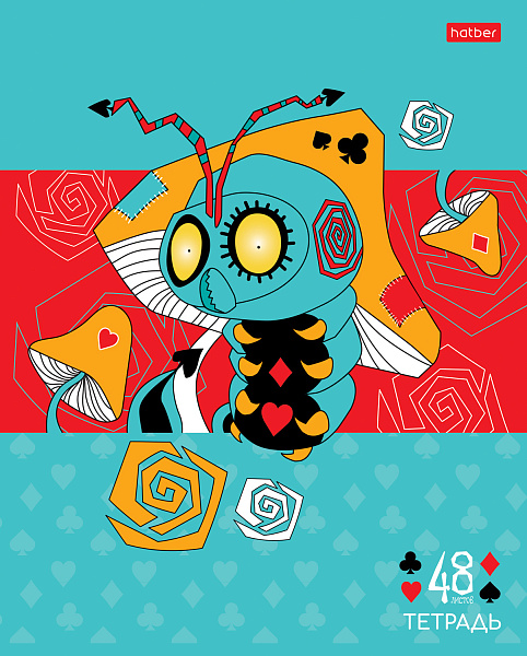 Тетрадь 48 л. кл. "Ах, Алиса" 65г/кв.м выб лак 5 диз.в блоке скругл.углы 