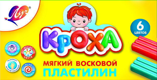 Пластилин 6 цв. Луч мягкий "Кроха" 