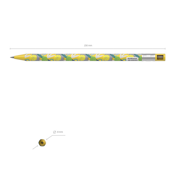 Карандаш автомат. 2,0 мм ErichKrause ColorTouch® Lime с точилкой, НВ (в тубусе )