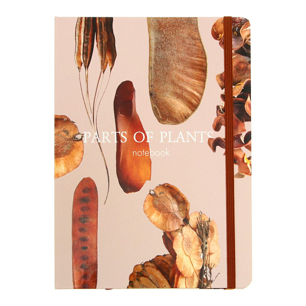 Блокнот А5 96 л. "Parts of plants" тв.переплет, печатный блок 70г/м2ручки+ляссе