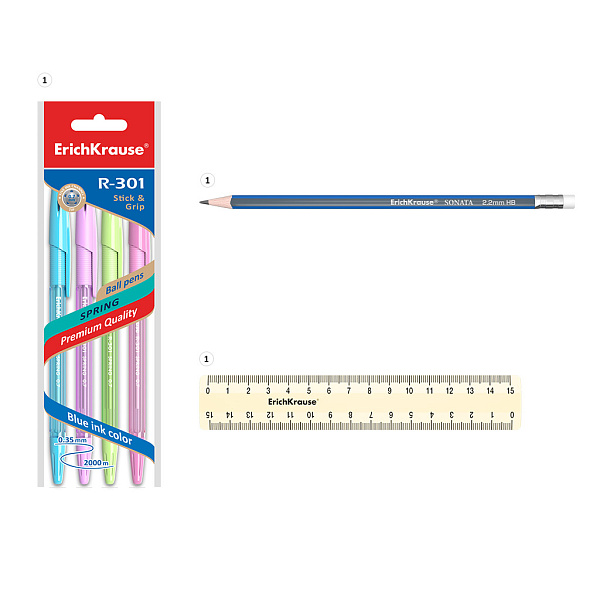 Набор настольный ErichKrause® Base, Pastel, желтый