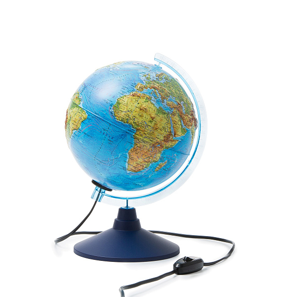 Глобус Земли физический 210 рельефный с подсветкой