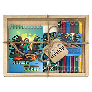 Набор блокнот "Craft" А6 60 л. + Набор гелевых ручек 6цв., колпачки в виде Котиков, + Корректор-лента My game 5мм х 3м на блистере