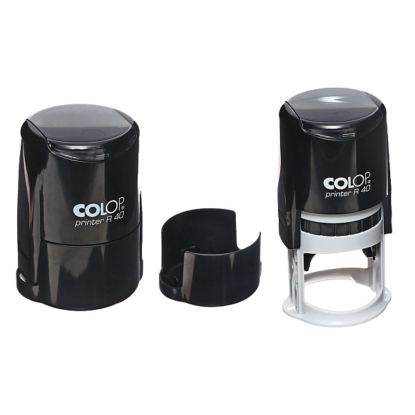 Оснастка для круглой печати PRINTER R40 black с крышкой автомат. пластик. d41,5 мм, корпус черный
