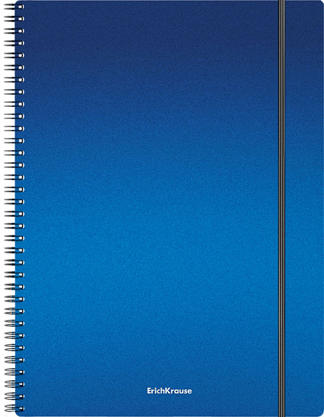 Тетрадь А4 80 л. кл. пластиковая обложка на спирали ErichKrause Ice Metallic, ассорти, на резинке