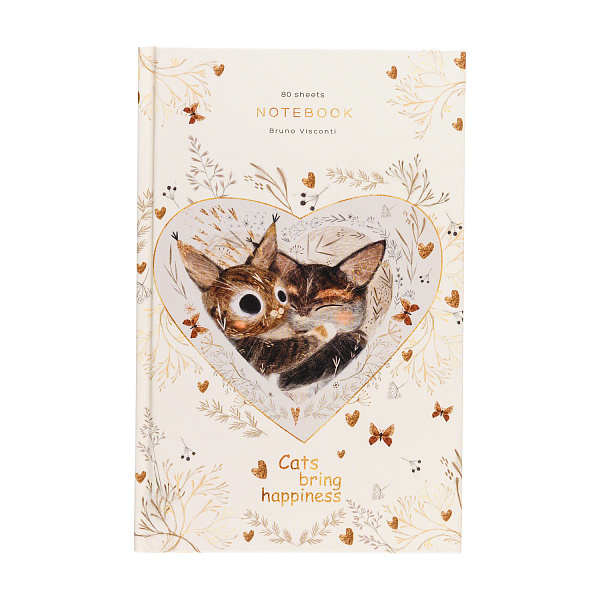 Блокнот-престиж А5 80 л. "LOVE ME.КОТИКИ ПРИНОСЯТ СЧАСТЬЕ"