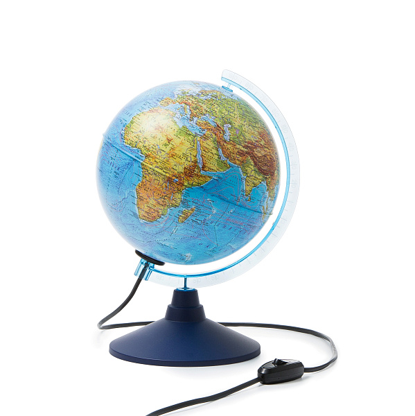 Глобус Физический с подсветкой 210 мм. КлассикЕвро